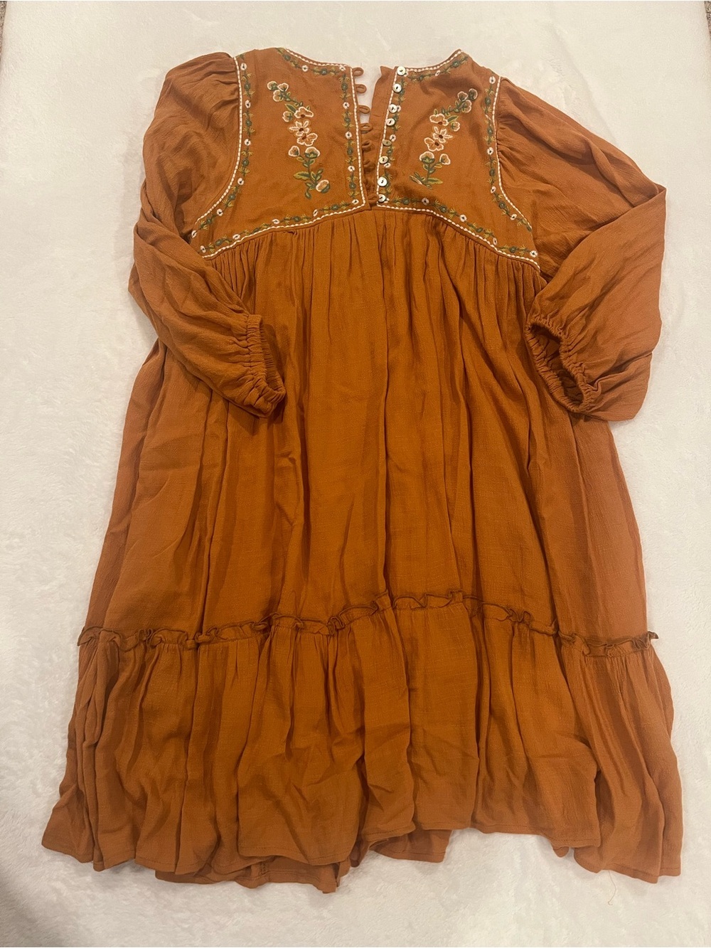 In Loom Boho Embroidered Tiered Mini Dress - Size medium - Picture 2 of 10